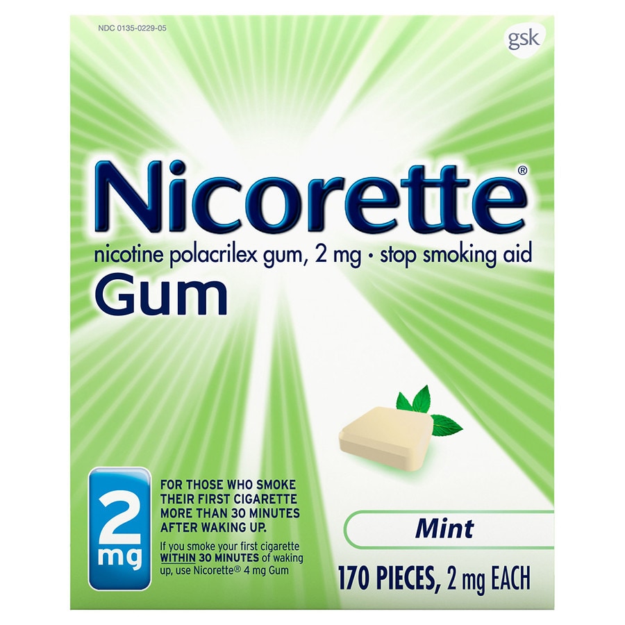 Nicorette Nicotine Gum to Stop Smoking, 2mg Mint