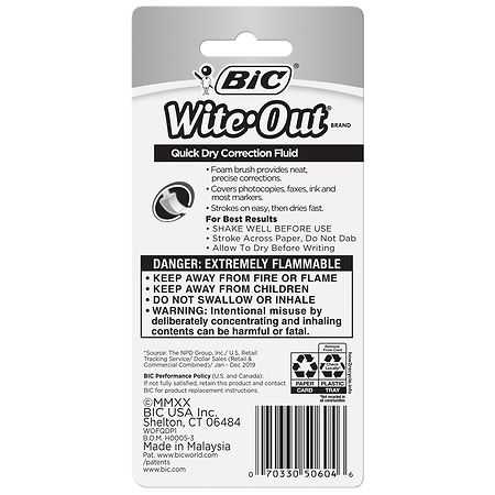 Wite-Out Quick Dry Correction Fluid, White, 3 Pack - 20 ml Bottle