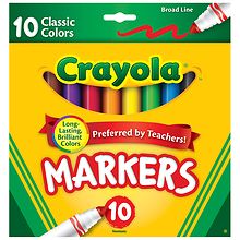 Crayola Markers, Washable, Ultra Clean, Classic, Broad Line 10 Ea