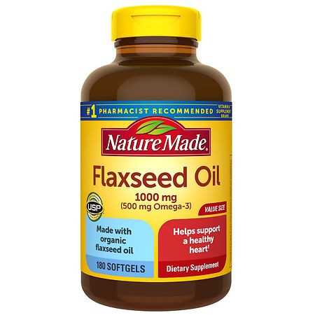 Nature Made Flaxseed Oil 1000 mg Softgels | Walgreens