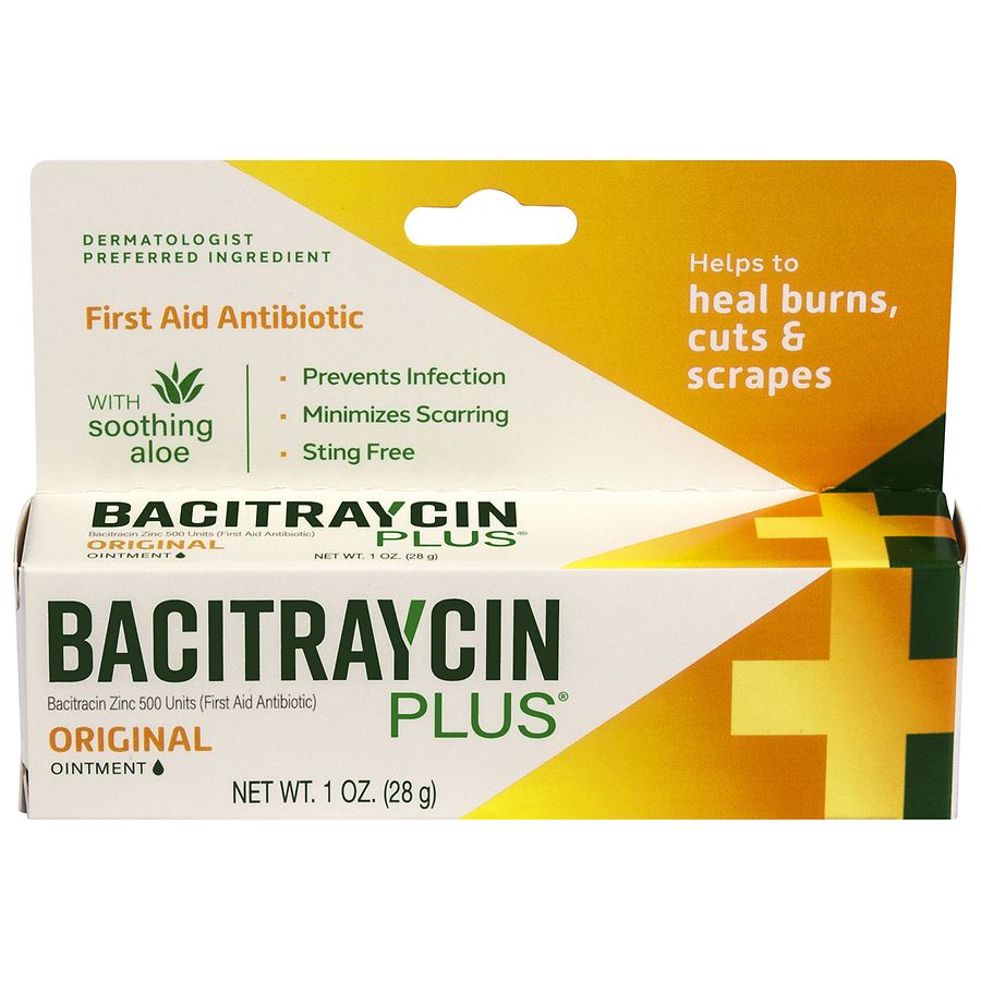Bacitraycin Plus First Aid Antibiotic Wound Healing Ointment For Minor  Cuts, Scrapes and Burns